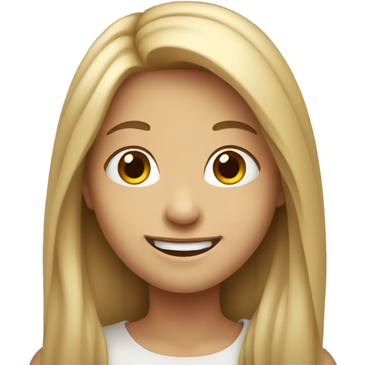 smiling girl with long hair emoji