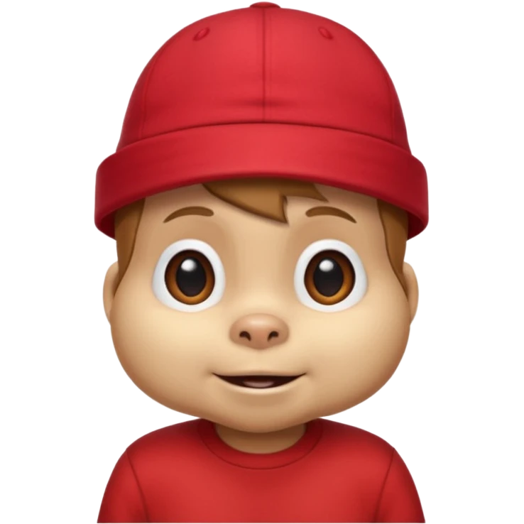 CHIPMUNK ALVIN FROM ALVIN AND THE CHIPMUNKS WITH RED SHIRT AND RED HAT VERY SKINNY AND MALNOURISHED emoji