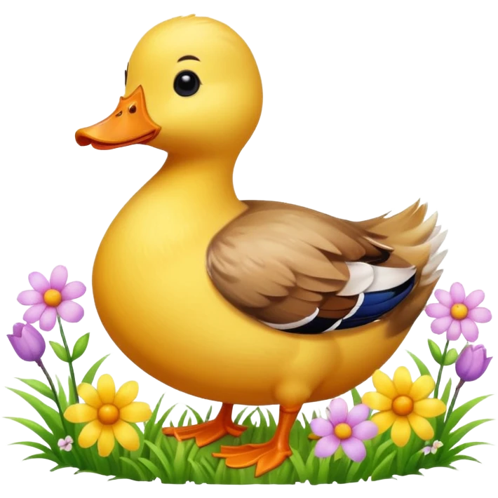 A duck with flowers  emoji