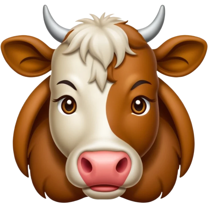 Vaca escocesa donde no se le ven los ojos emoji
