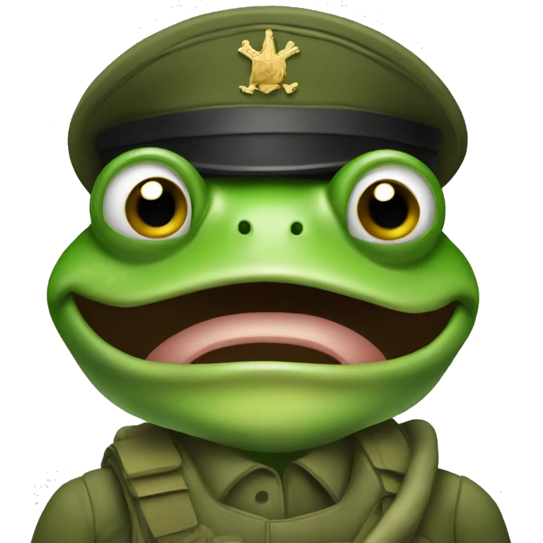 A frog in the military emoji