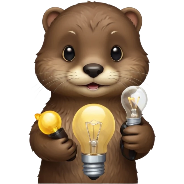 otter holding a lightbulb emoji