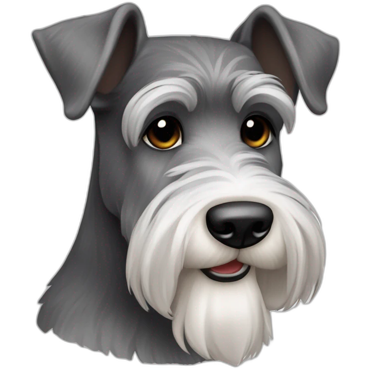 dog color "pepper and salt" breed medium Schnauzer with hanging ears emoji