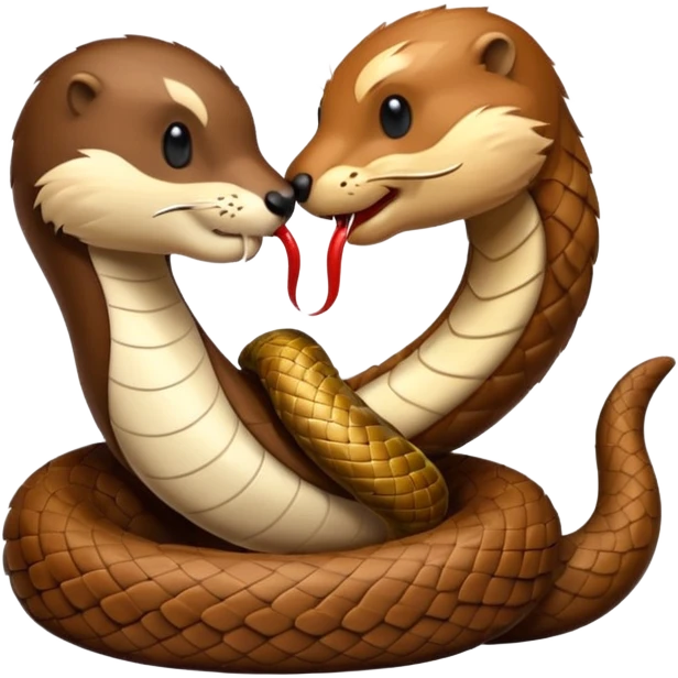 Beaver kissing snake emoji