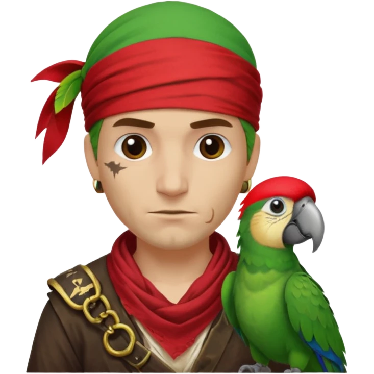 pirate and parrot emoji