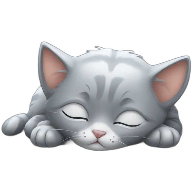 Cute grey kitten nap emoji