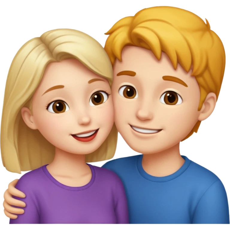 Girl and boy kissing emoji