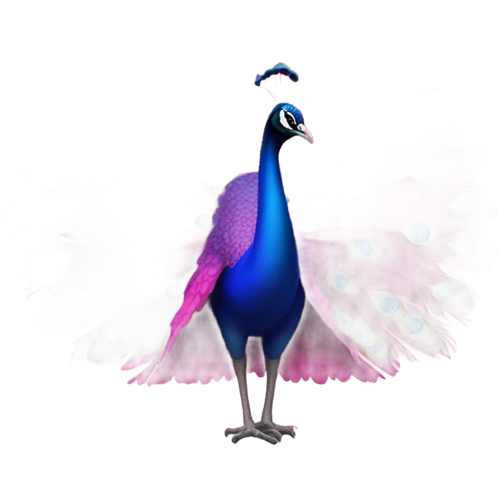 pink peacock emoji