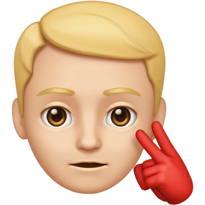 emoji of a hand pointing at the forehead area on a human face, simple cartoon style emoji