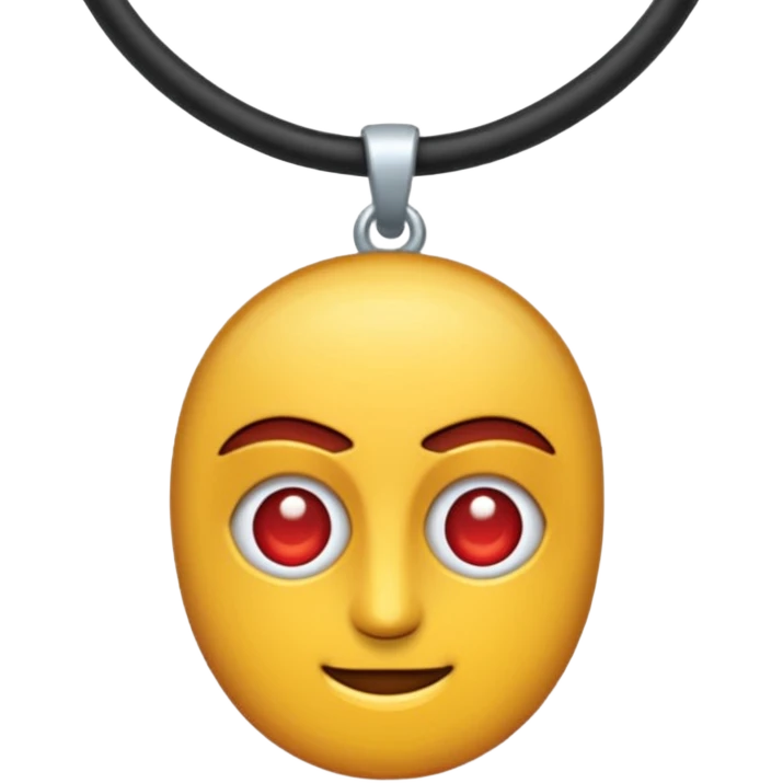 Kırmızı ince uçlu kolye şeklinde sarkaç emoji