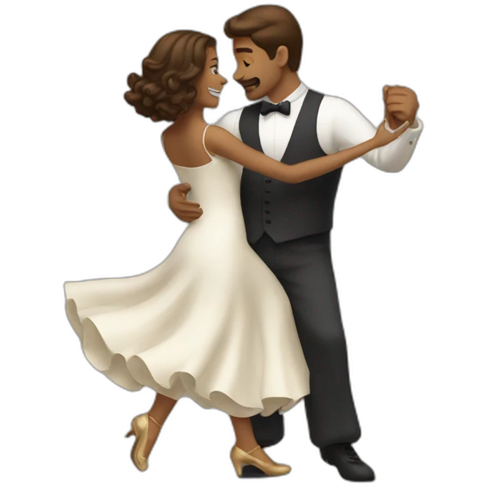 brown hair couple dancing boogie emoji
