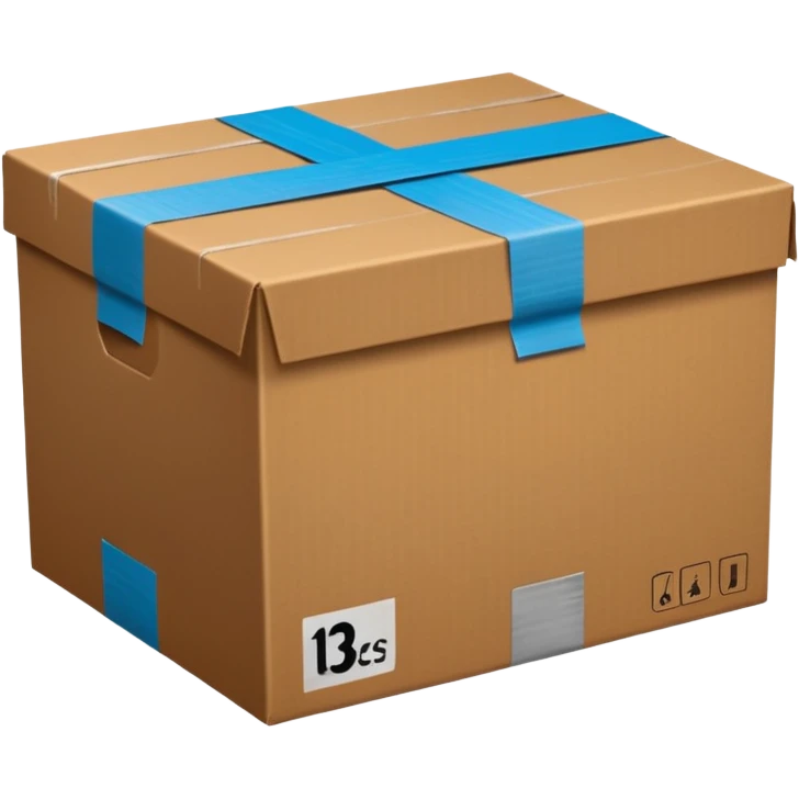 packing cardbox with ducktape emoji