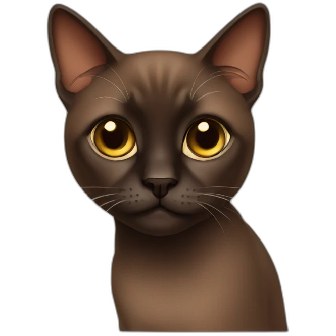 Very sad Dark Brown Siamese cat emoji
