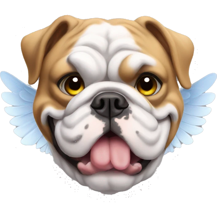 English bulldog with angle wings emoji