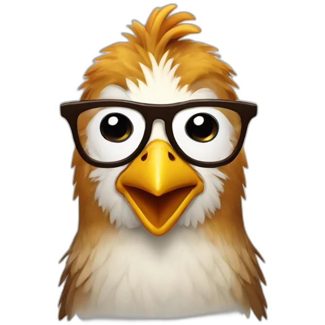 gallina con gafas emoji