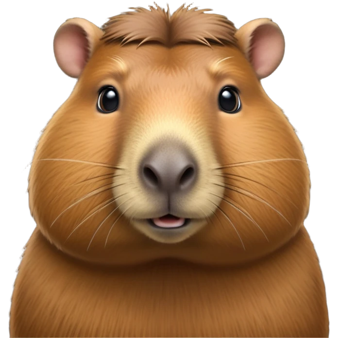 cinematic-noble-capybara-portrait-emoji,-poised-and-serene,-with-a-robust,-rounded-build-covered-in-soft,-earthy-fur-and-gentle,-wise-eyes,-simplified-yet-sharp-and-sophisticated-features,-highly-detailed,-glowing-with-a-warm,-natural-glow -simplified-yet-realistic head tilted confidently staring at the camera in a comical way emoji