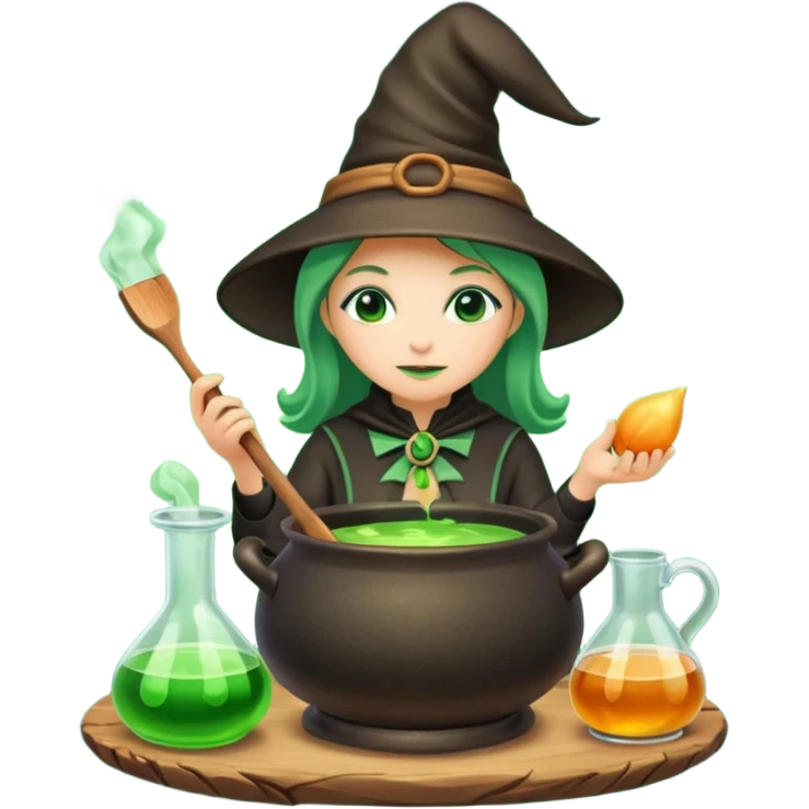 green witch cooking potion emoji