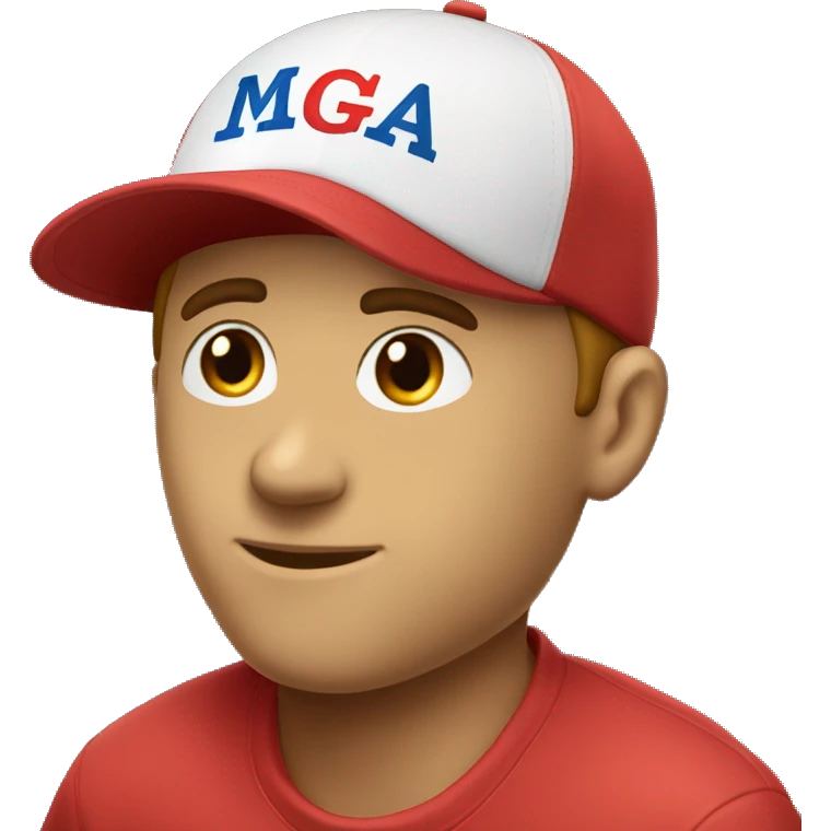 Red ball cap that says MAGA  emoji