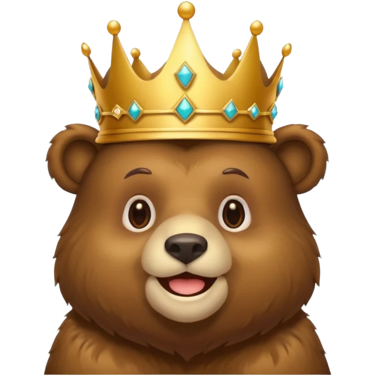 bear wearing crown emoji