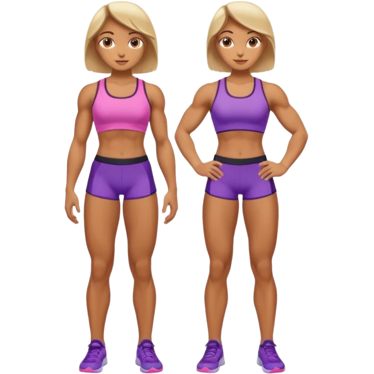 macho girl, full body emoji