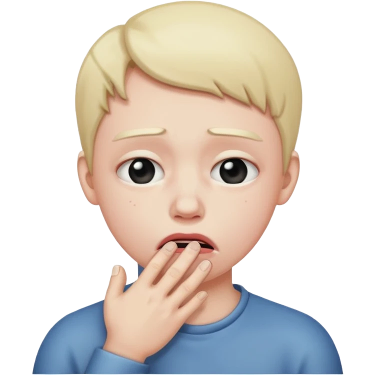 Sad person choking themself emoji