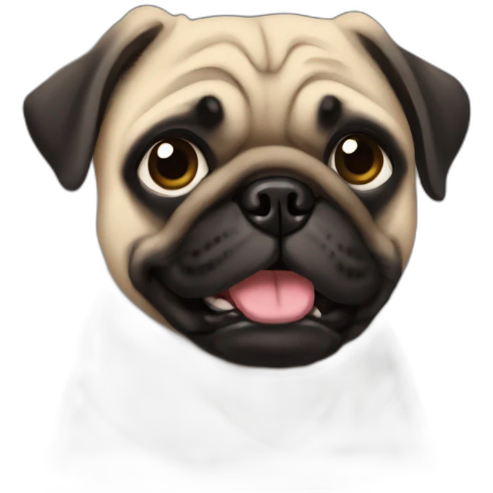 pug wearing a black t-shirt emoji