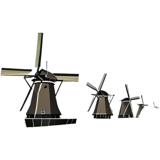 cinematic-realistic-kinderdijk-windmills-landmark-emoji,-showcasing-traditional-dutch-windmills-aligned-along-a-tranquil-canal,-with-lush-green-fields ina. picture frame emoji