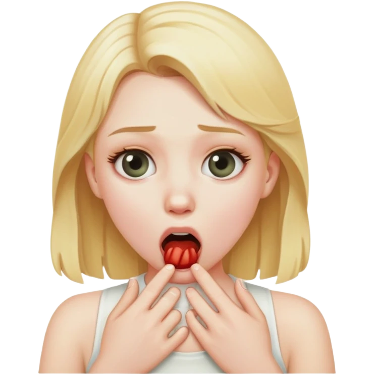 make a choking emoji of a blonde girl  emoji