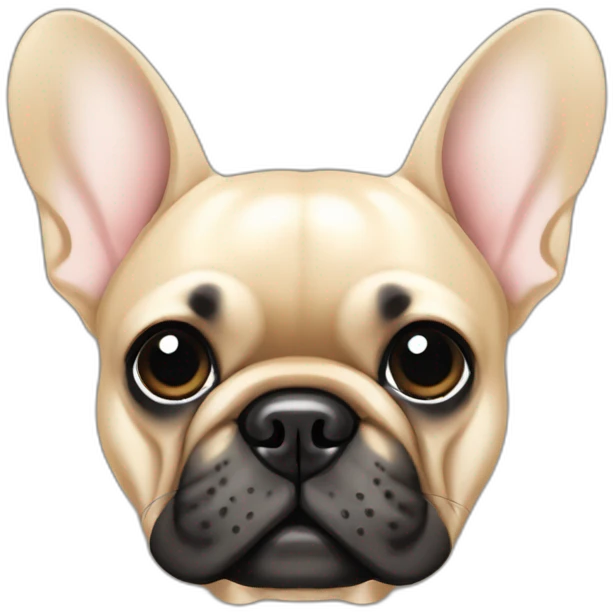 French bulldog beige with black dots on the head emoji