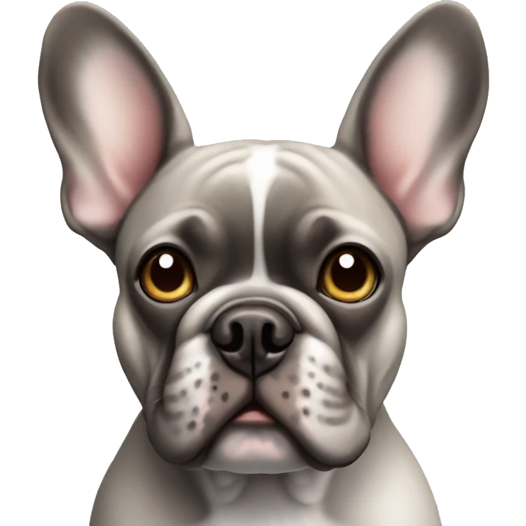french bulldog with grey fur and brown eyes  emoji