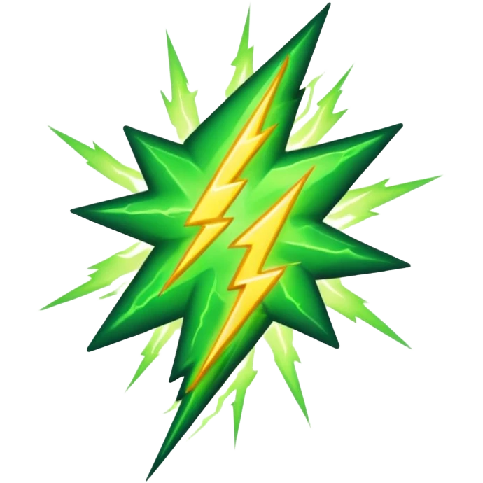 make warm light Green lightning emoji