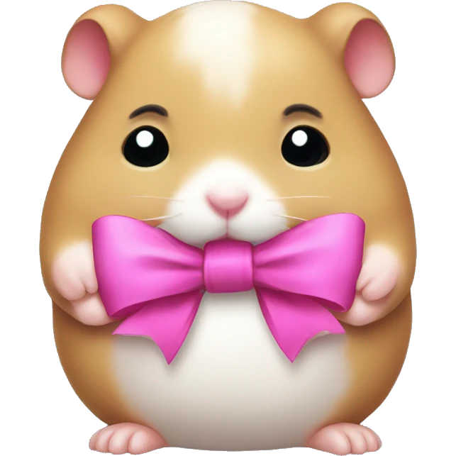 Sad hamster with a pink bow over it’s head emoji