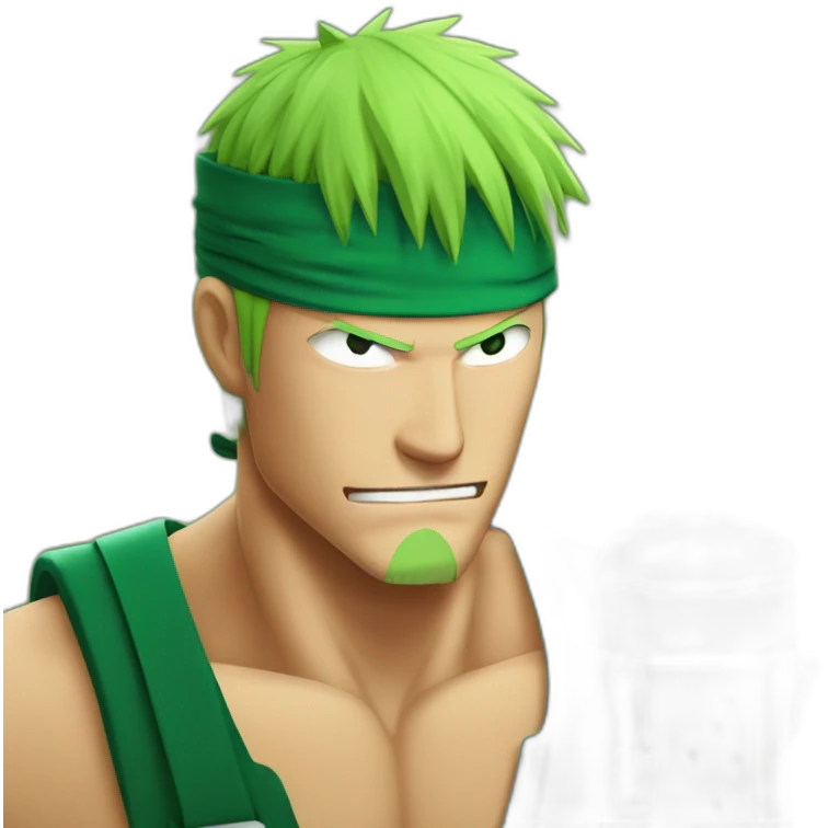Zoro buvant une bière emoji