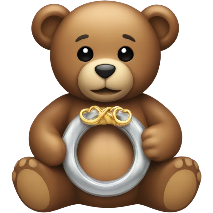 Teddy holding a Ring emoji