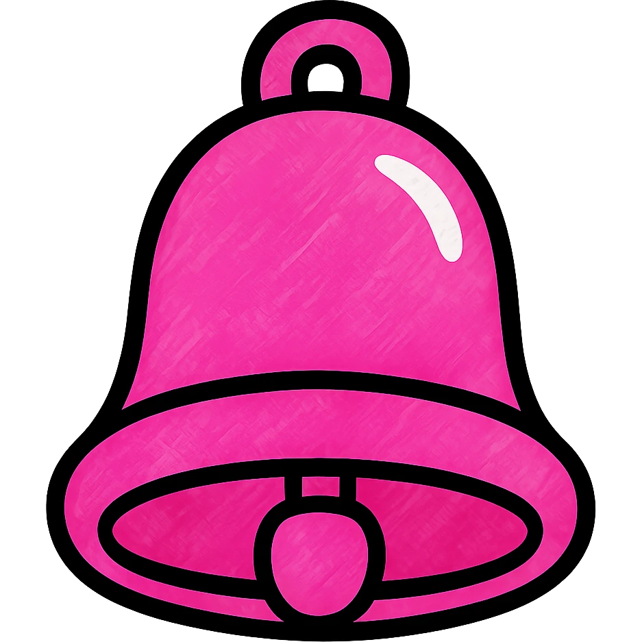 pink bell, shiny and modern appearance emoji