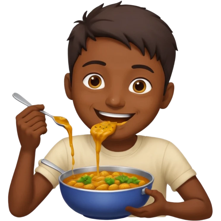 fat indian person chugging curry emoji