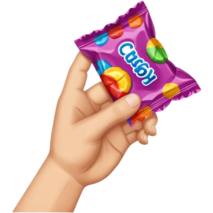 Hand holding wrapper  emoji