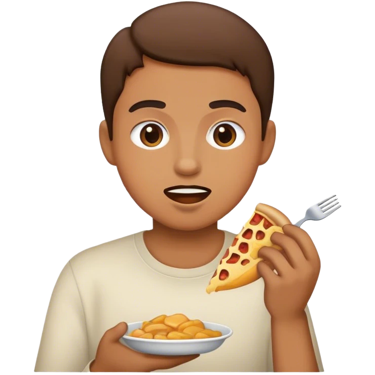 Someone eating emoji