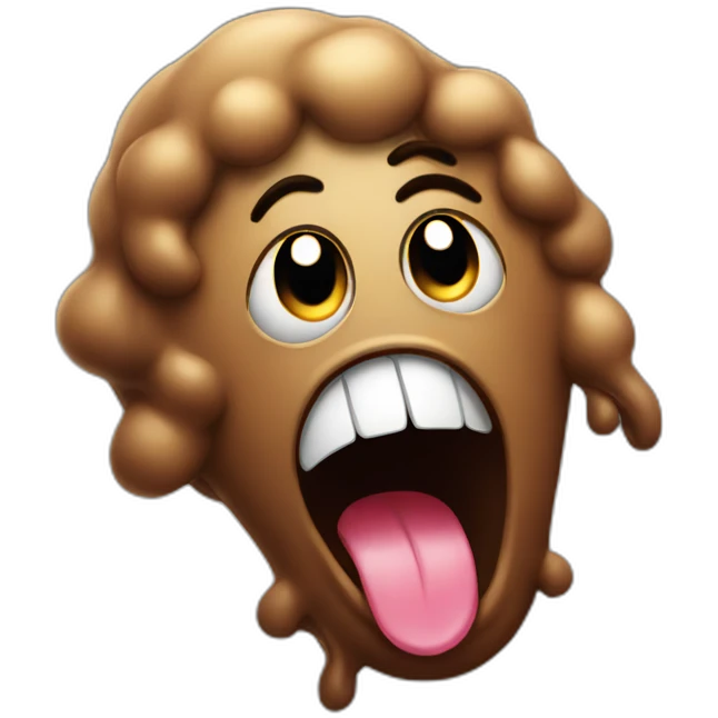 Poop screaming emoji