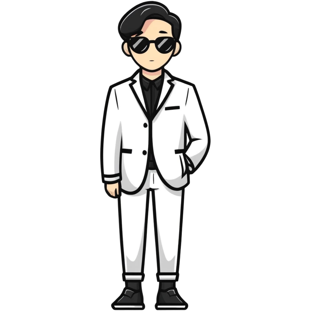 enigmatic character wearing chic modern clothes with simple design emoji