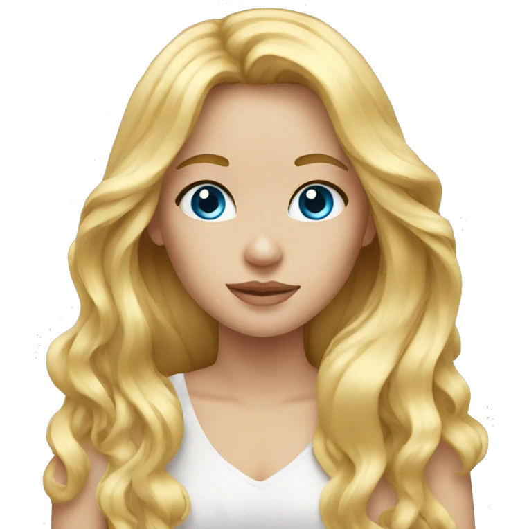 a girl with long blonde hair blue eyes emoji