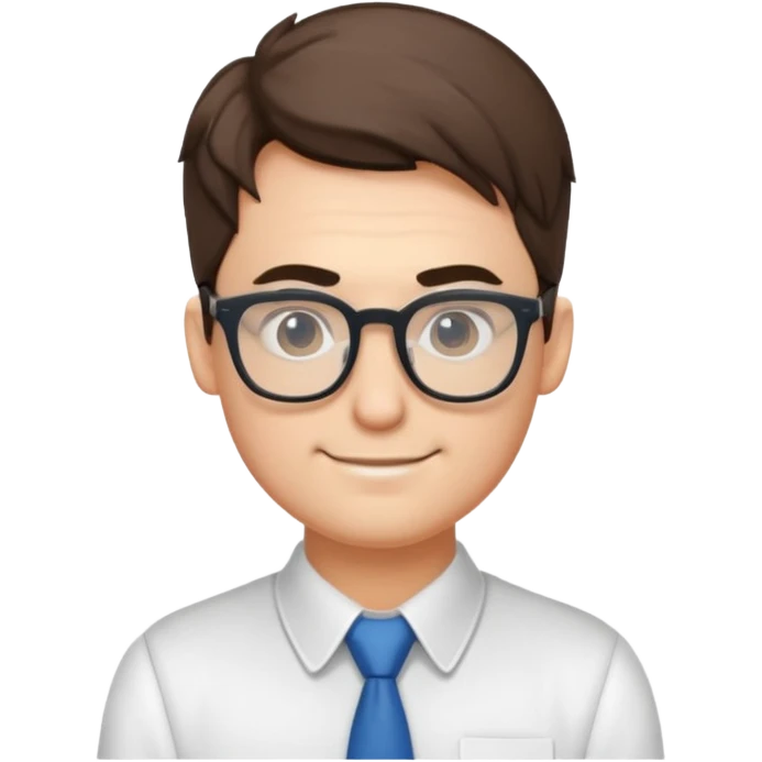 sigma male with nerdy glasses, smirking emoji
