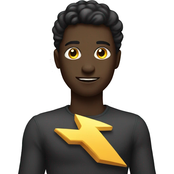Dark skinned sist holding lightning bolt emoji