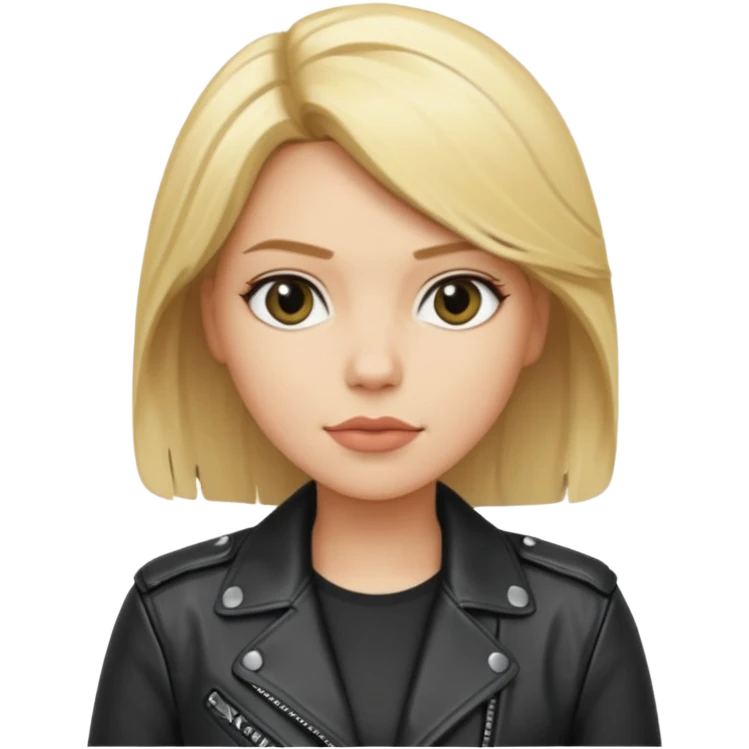 dinah blonde hair jane wear leather jacket emoji