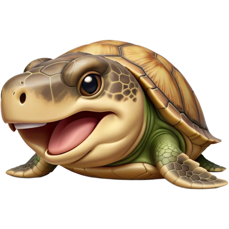 Cinematic Realistic Cute Yawning Sea Turtle Portrait Emoji, Head tilted slightly with a dramatic, wide-open yawn, showcasing a soft, textured shell and a tender, aged face with half-closed, drowsy eyes, rendered with natural shadows and delicate detail; high shine, relaxed yet expressive, styled with a dash of oceanic charm, soft glowing outline, capturing the essence of a sleepy yet affectionate sea turtle that appears ready to stretch out and drift into a peaceful nap! emoji