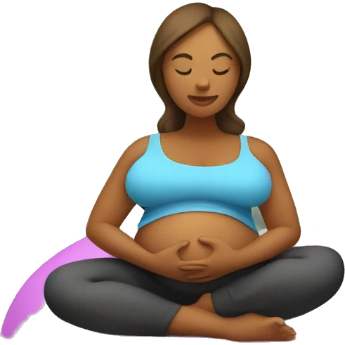 Pregnant woman on yoga ball emoji