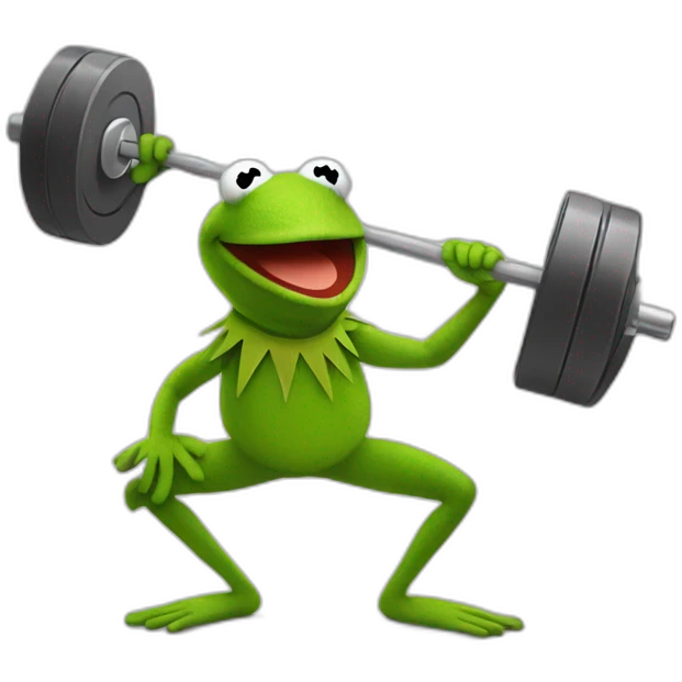 kermit the frog working out emoji