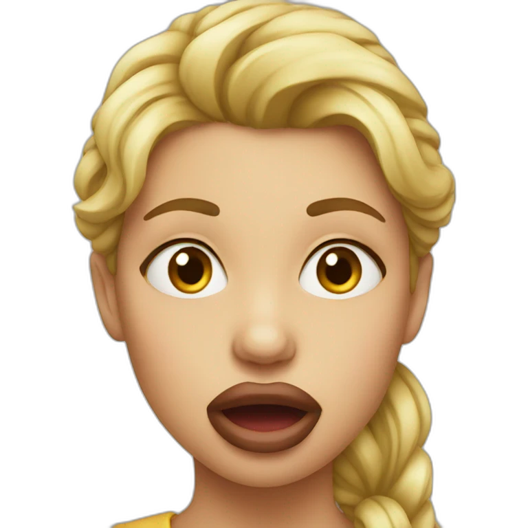 Women biting her lips emoji