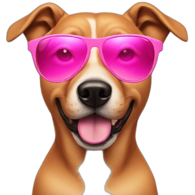 Dog with Pink sunglasses emoji