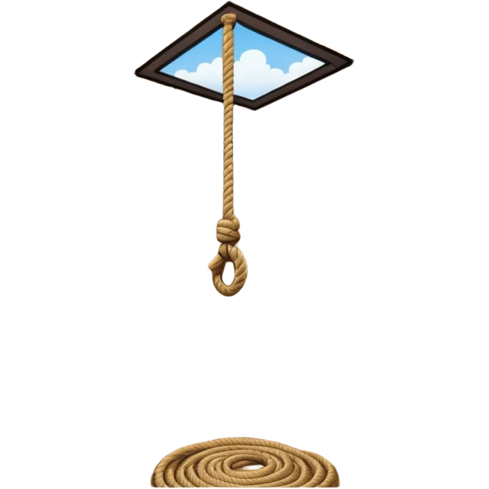 rope tied to the ceiling in a room emoji